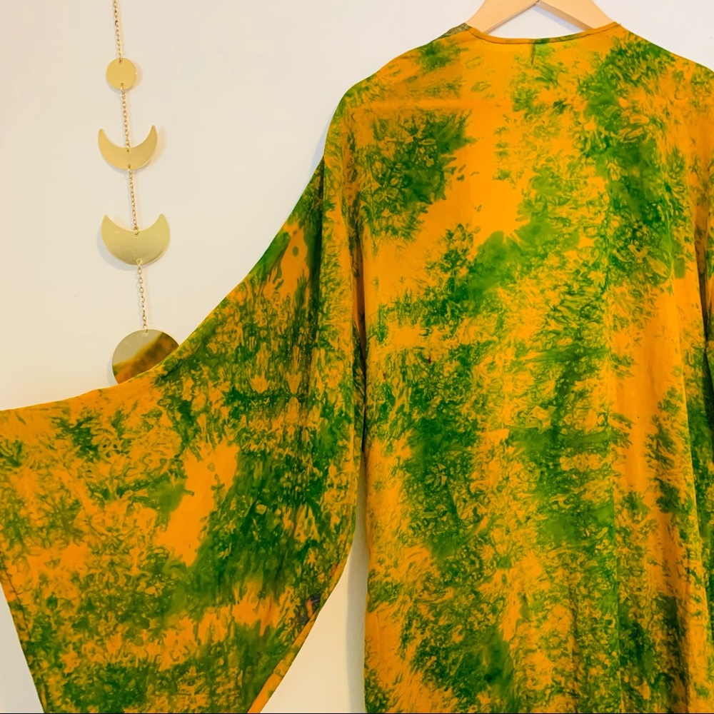 Silktique | Tie Dye Sheer Silk Kimono - Picture 8 of 9